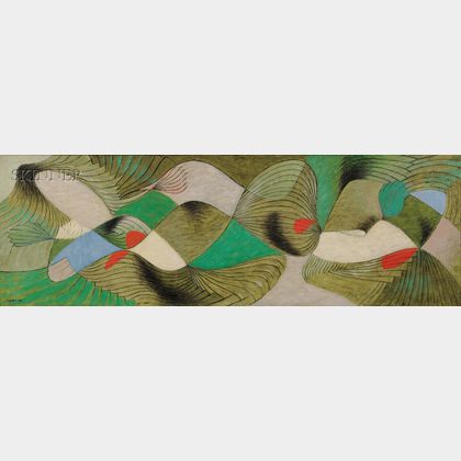 Herbert Bayer (Austrian/American, 1900-1985) Untitled [Formulation in Red, Green, and Periwinkle]
