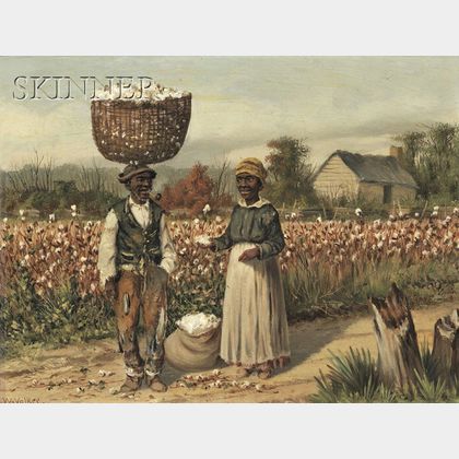 William Aiken Walker (American, 1838-1921) Sharecroppers in the Cotton Field