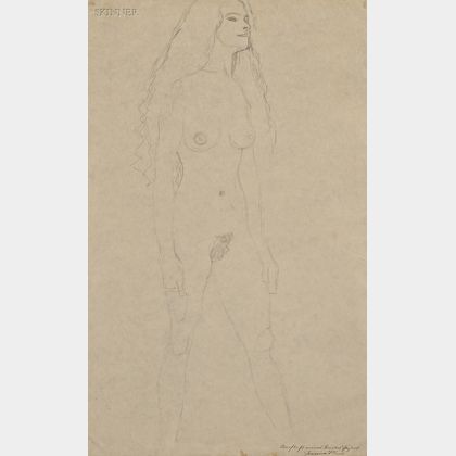 Gustav Klimt (Austrian, 1862-1918) Portrait of a Walking Female Nude, c. 1906