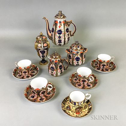 Twelve-piece Crown Derby Imari-palette Porcelain Tea Set