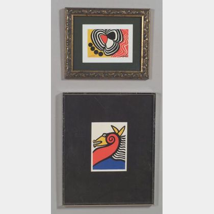 After Alexander Calder (American, 1898-1976) Lot of Two Images: Horse
