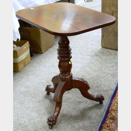 Classical Carved Mahogany Tilt-top Candlestand. 