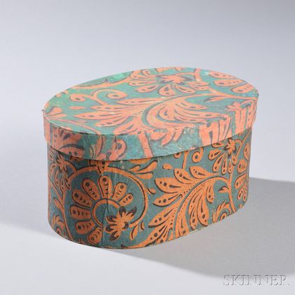 Orange/Turquoise Oval Wallpaper Box