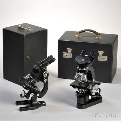 Two Binocular Laboratory Microscopes