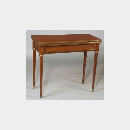 Louis XVI Brass-Mounted Mahogany Game Table