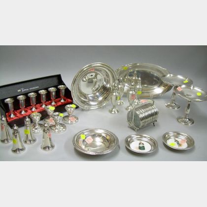 Approximately Thirty-eight Assorted Sterling Silver Table Items