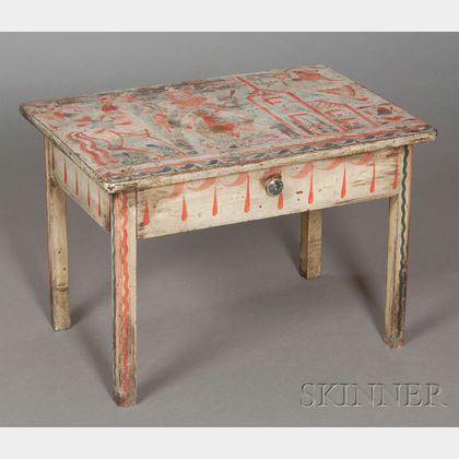 Peter Hunt Paint-decorated One-drawer Table
