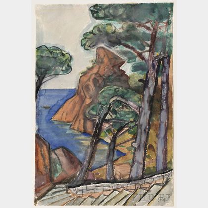 Otto Dix (German, 1891-1969) Coastal Cliffs, Possibly La Ciotat, France