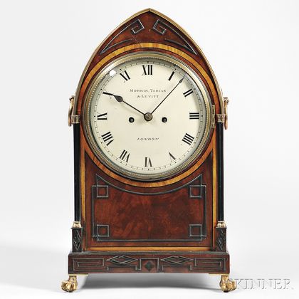 Morris, Tobias & Levitt Regency Mahogany Bracket Clock