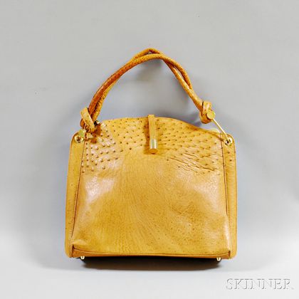 Rudolph Krell Tan Ostrich Leather Tote