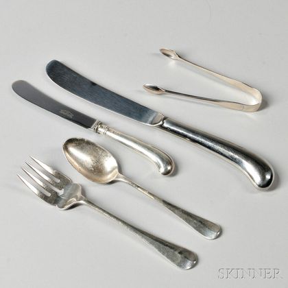 Forty-four Pieces of Elizabeth II Sterling Silver Flatware