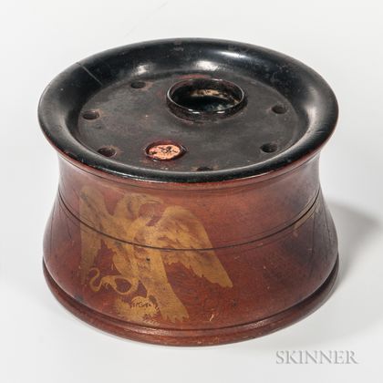 Turned and Eagle-decorated Inkwell