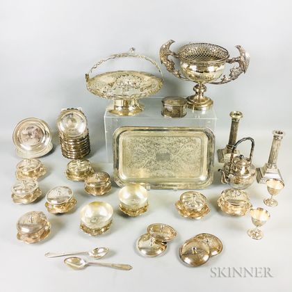 Group of Mostly Chinese Export Silver or Silver-plated Items
