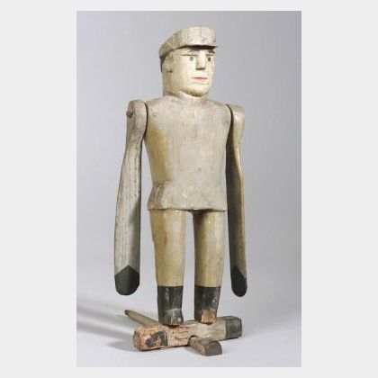 Carved and Painted Pine Whirligig Policeman
