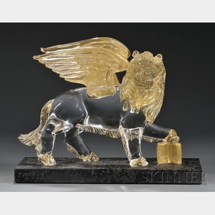 Murano Glass Winged Lion of St. Mark Figurine