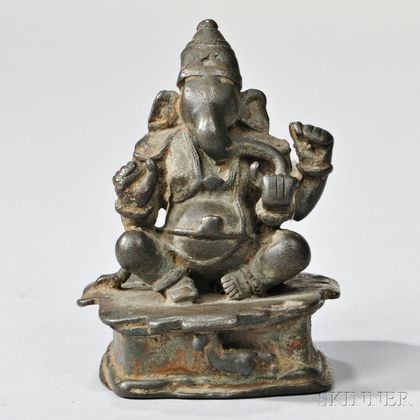 Miniature Cast Bronze Ganesha
