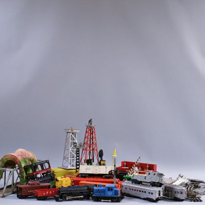 Group of Lionel Trains and Accessories
