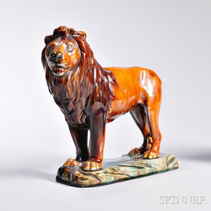 Mintons Glazed Earthenware Model of a Lion