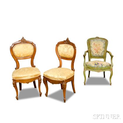 Three Louis XV-style Chairs
