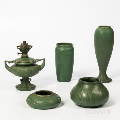 Five Hampshire Art Pottery Items