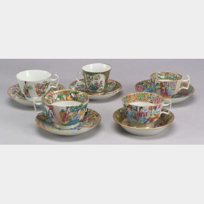 Five Cups and Saucers