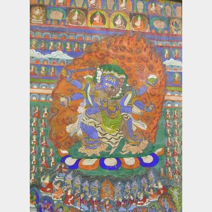 Indian Painted Canvas Thangka