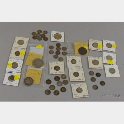 Forty-seven U.S. 19th and 20th Century Mostly Silver Coins and a 1905 German Twenty Mark Gold Coin