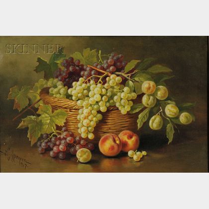 John Clinton Spencer (American, 1861-1919) Still Life with Basket of Fruit