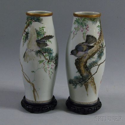 Pair of Japanese Export Tall Vases