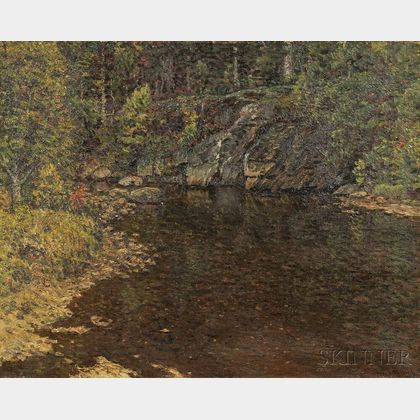 John Joseph Enneking (American, 1841-1916) Trout Brook / A North Newry, Maine Landscape