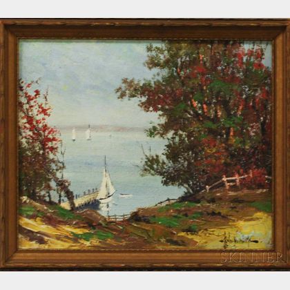 Chester Van Nortwick (New England, 1881-1944) Harbor Scene