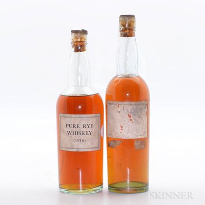 Pure Rye Whiskey 1916, 2 bottles 
