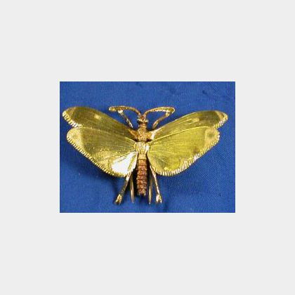 18kt Bi-color Gold Butterfly Brooch