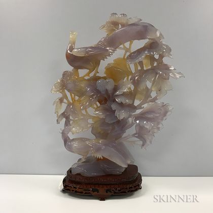 Agate Carving of Exotic Birds