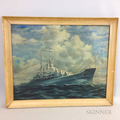 American School, 20th Century Portrait of a Naval Vessel