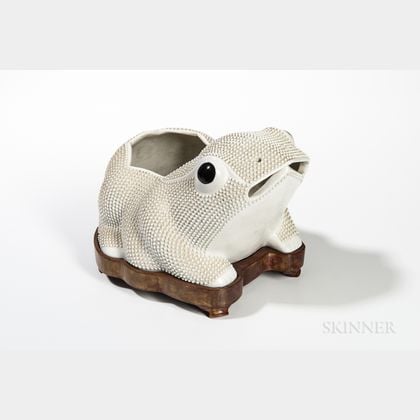 Large White Biscuit Porcelain Toad