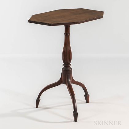 Carved and Inlaid Mahogany Tilt-top Candlestand