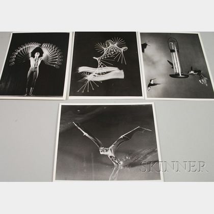 Harold Eugene Edgerton (American, 1903-1990) Lot of Four Works: Baton, Dancer Gustave Solomons, Hummingbird