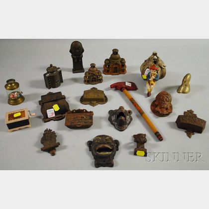 Twenty Small Cast Iron and Other Metal Decorative and Collectible Articles