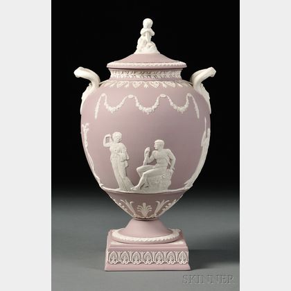 Wedgwood Solid Lilac Jasper Vase and Cover