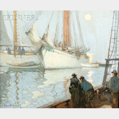 Henry Hobart Nichols (American, 1869-1962) Vessels in Moonlight