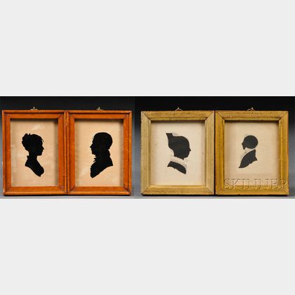 Four Framed Silhouette Portraits