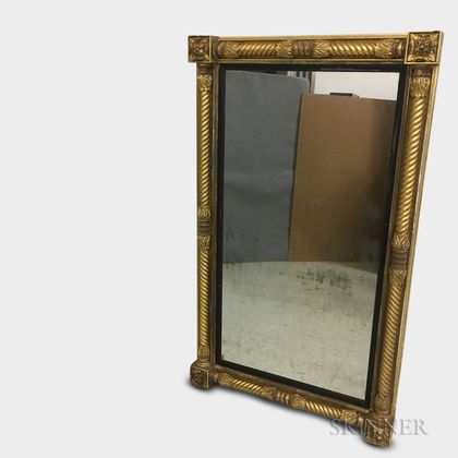 Large Classical Carved and Gilt-gesso Overmantel Mirror