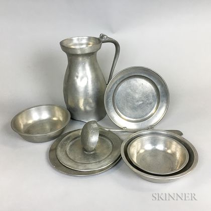 Eight Pewter Items