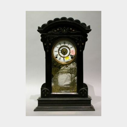 F. Kroeber Victorian Ebonized Mantel Clock