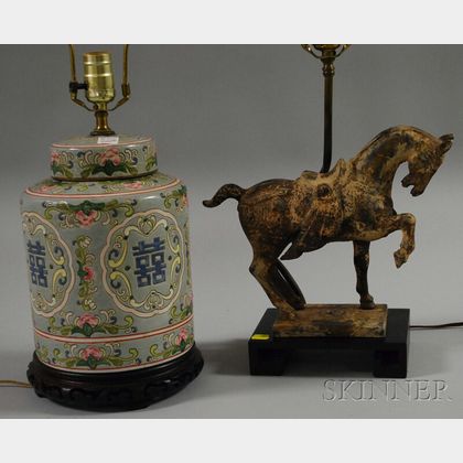 Two Decorative Chinese-style Table Lamps