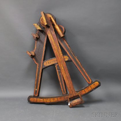 Large Carved and Painted Sextant Sign