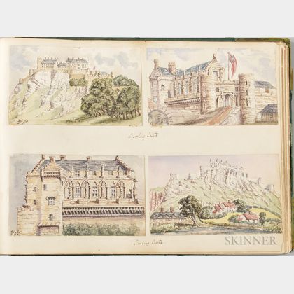 Album of Nearly 170 Watercolors of Mostly Castles and Landmarks in England and Wales