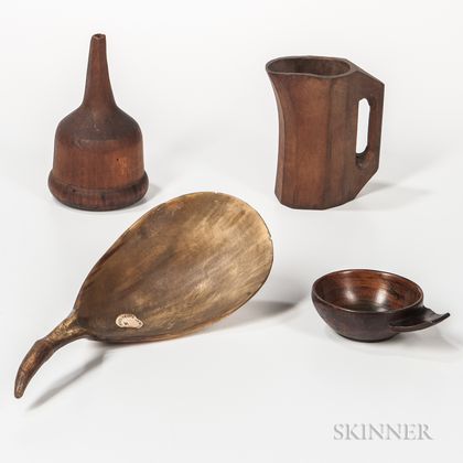 Four Wood and Horn Utensils
