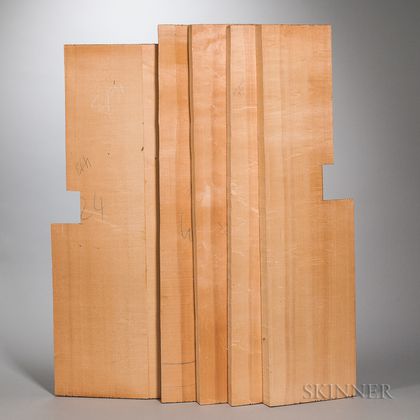 One Violoncello Top and Four Spruce Billets.